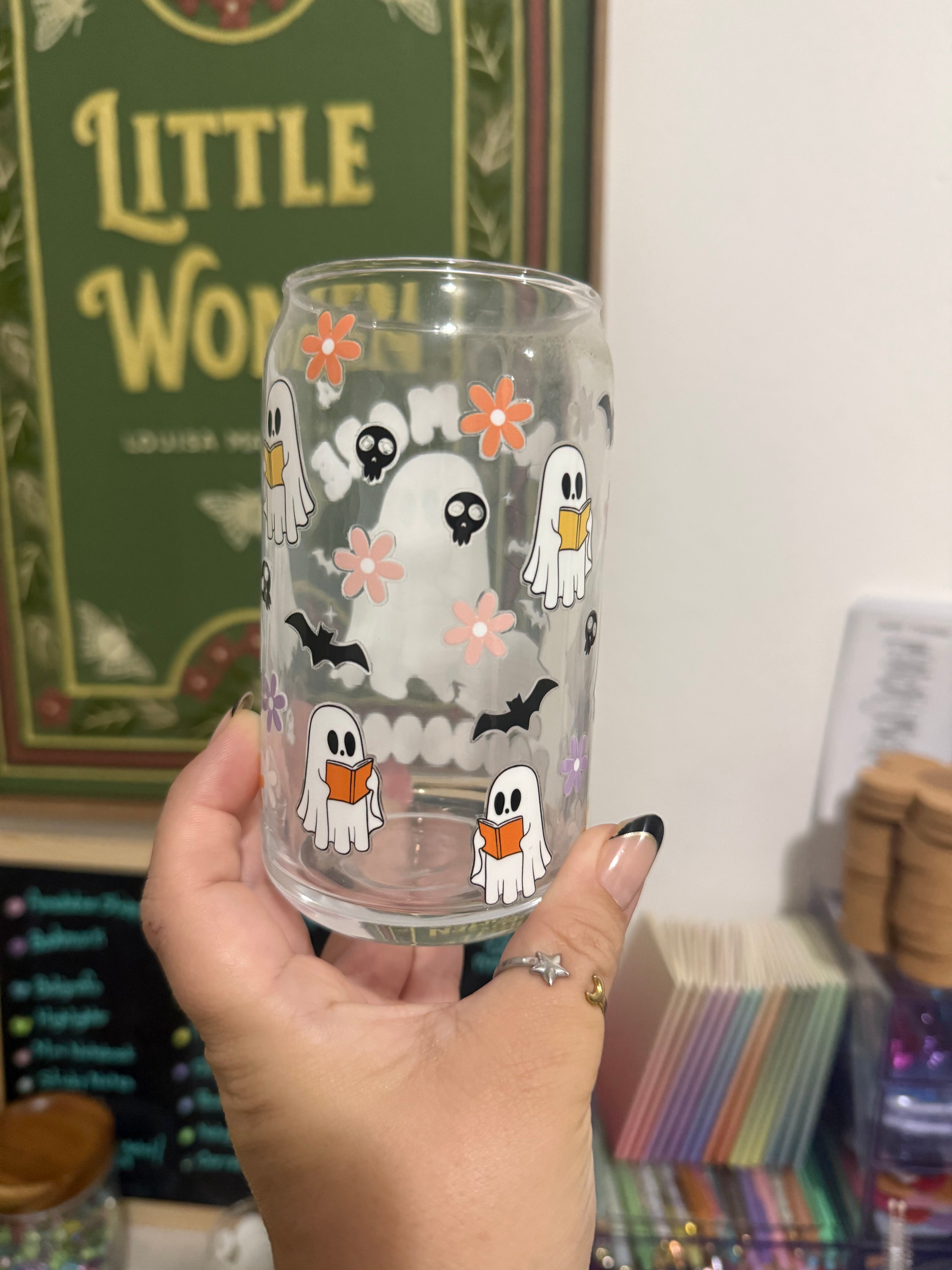 Glass Can Cup - Read More Boooooks