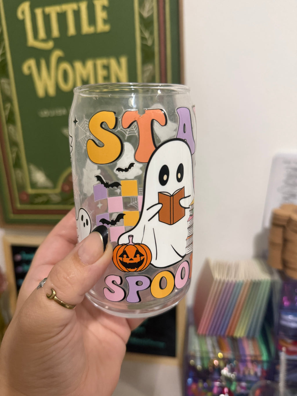 Glass Can Cup - Stay Spooky