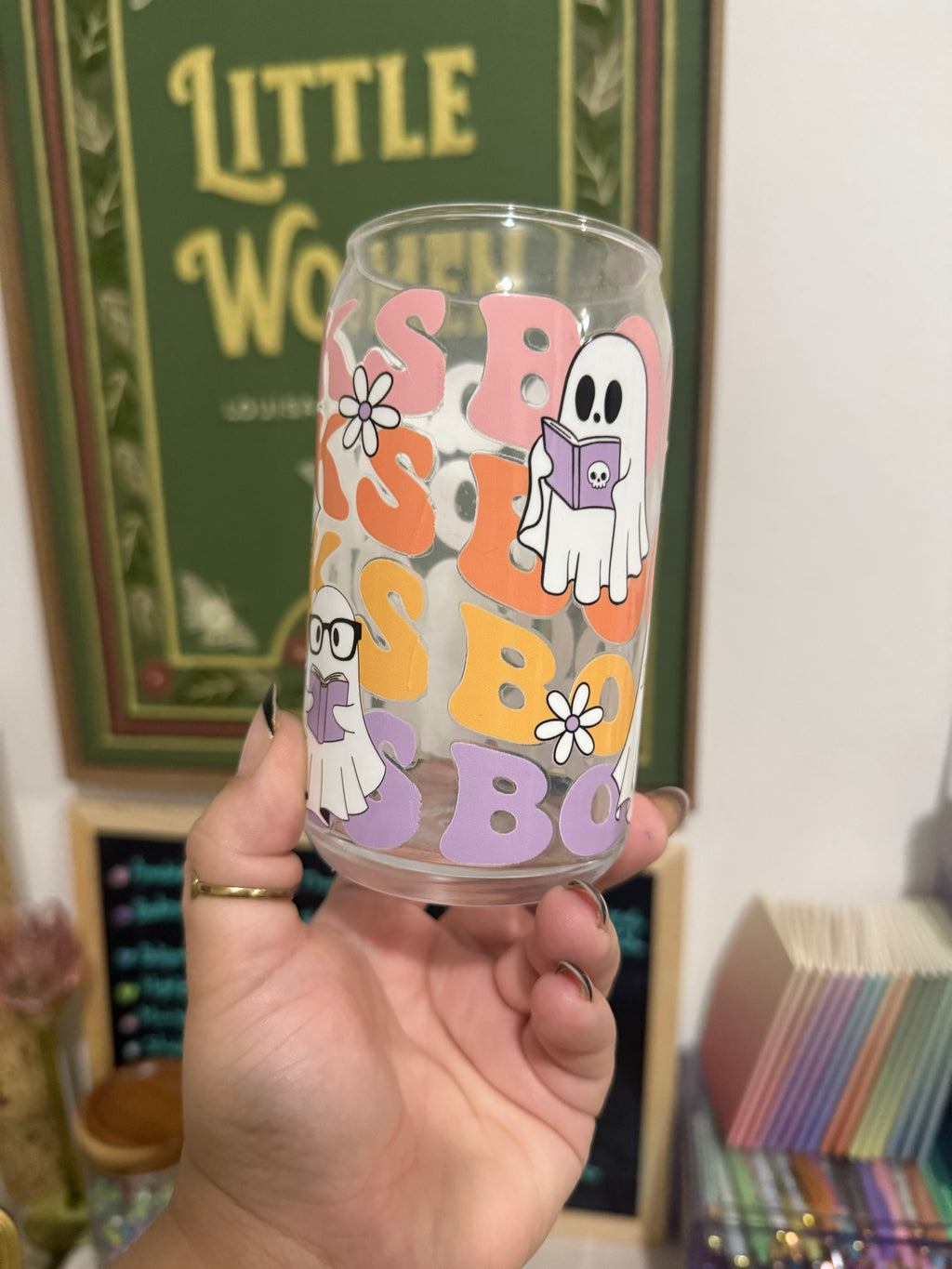 Glass Can Cup - Booooks